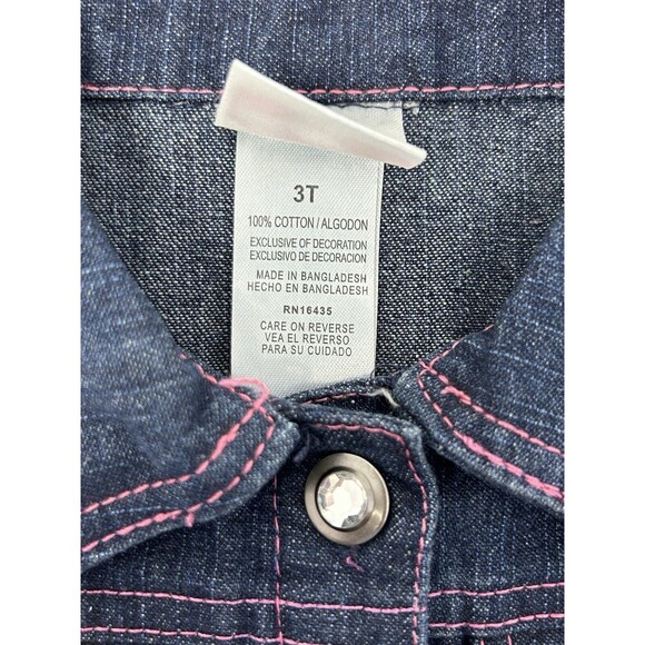 Nannette Kids Floral Embroidered Denim‎ Jacket 3 Piece Set  Girl's 3T - Picture 5 of 16